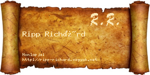 Ripp Richárd névjegykártya